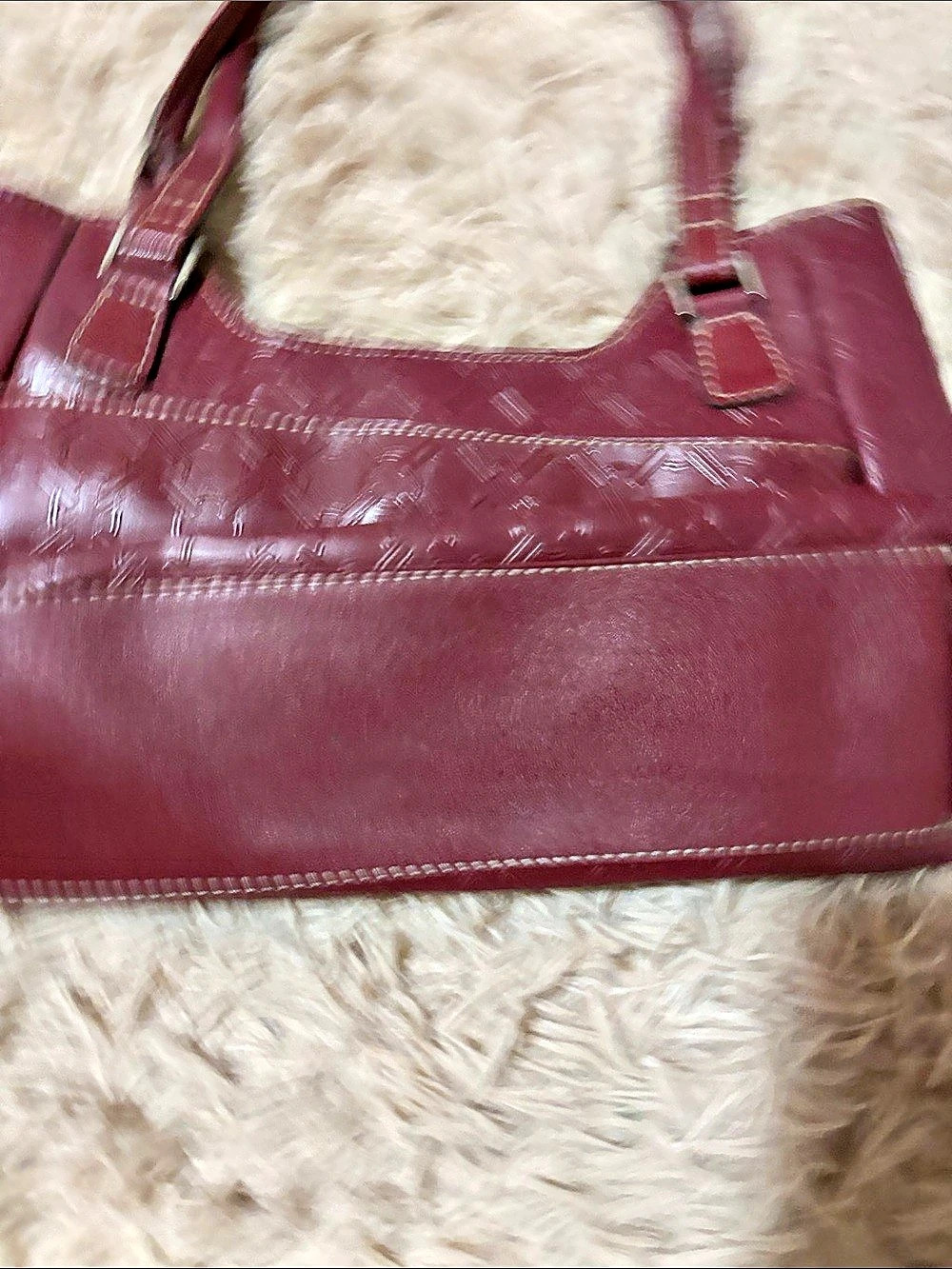 Crazy horse  Burgundy shoulder bag